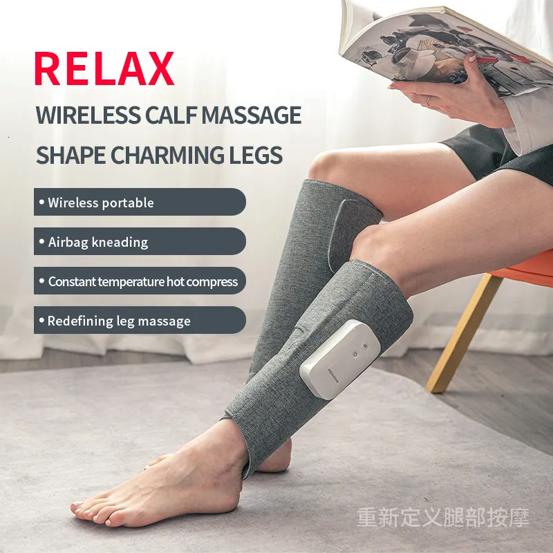 Leg Massagers 360° Air Compression Beauty Leg Massager Heating Wireless Rechargeable Fully Wrapped Relieve Calf Muscle Fatigue Relaxation Gift 230614