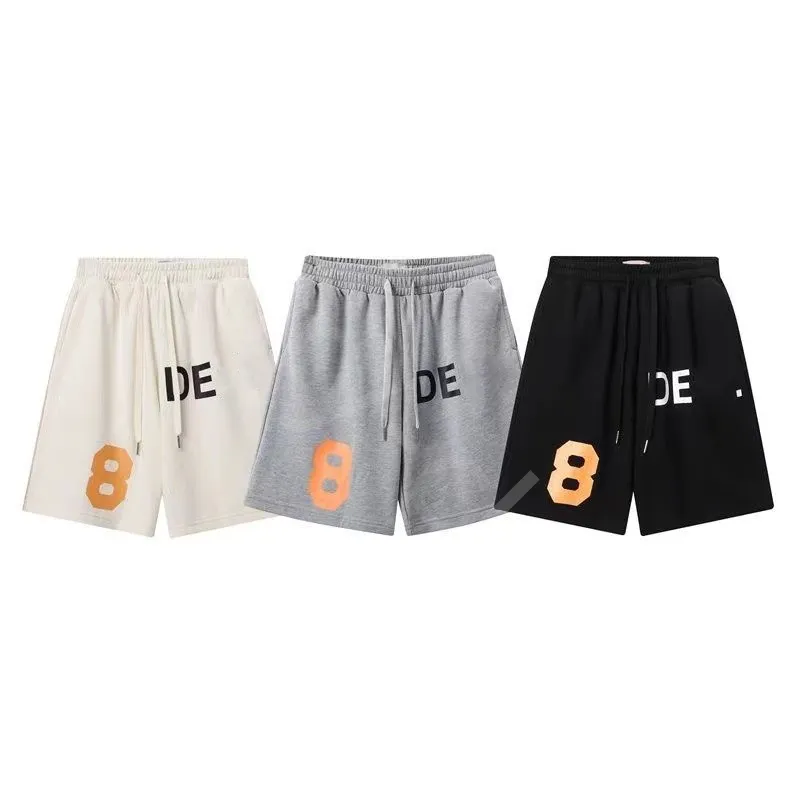 Shorts soltos de algodão puro de alta qualidade, calças de fitness casuais, verão, masculinas e femininas, leves, luxuosas, estampadas com letras, respiráveis, confortáveis, casuais, de alta aparência S-XL