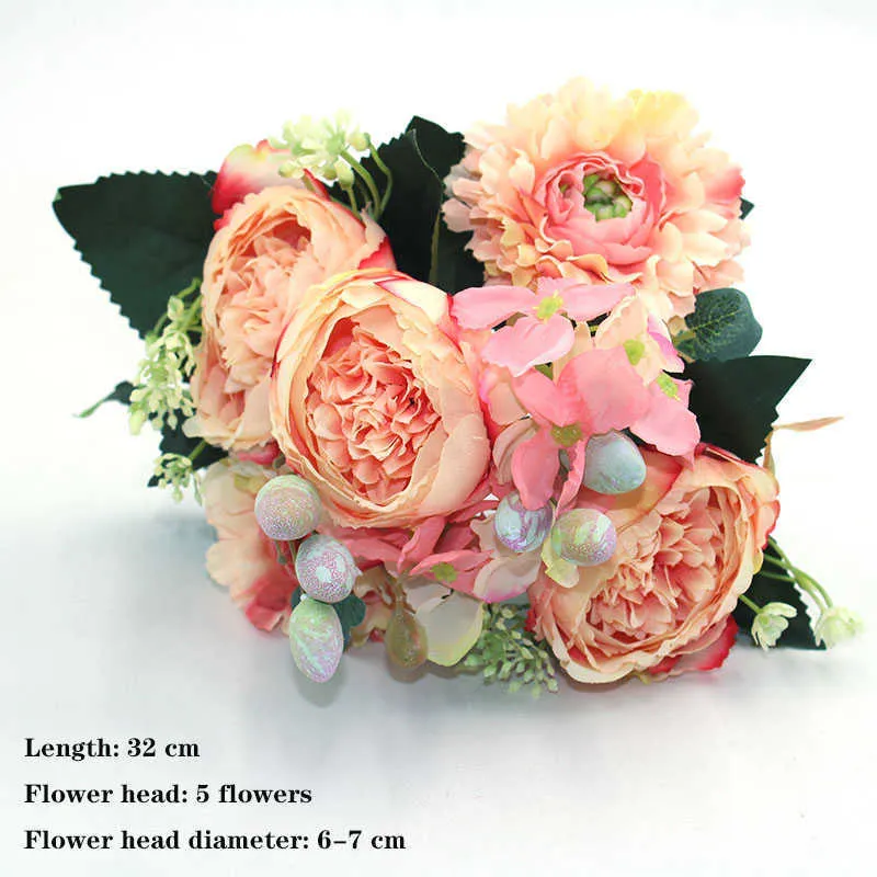 Fiori secchi rosa 1 pz varie bellissime peonie artificiali rose margherite fiori di seta fai da te casa giardino festa decorazione di nozze finte