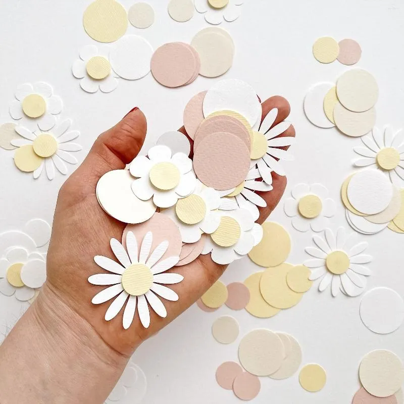 Party Decoration 1bag Sweet Round Daisy Flower Paper Confetti Wedding Table Scatter Baby Shower Birthday Present Dekorationer