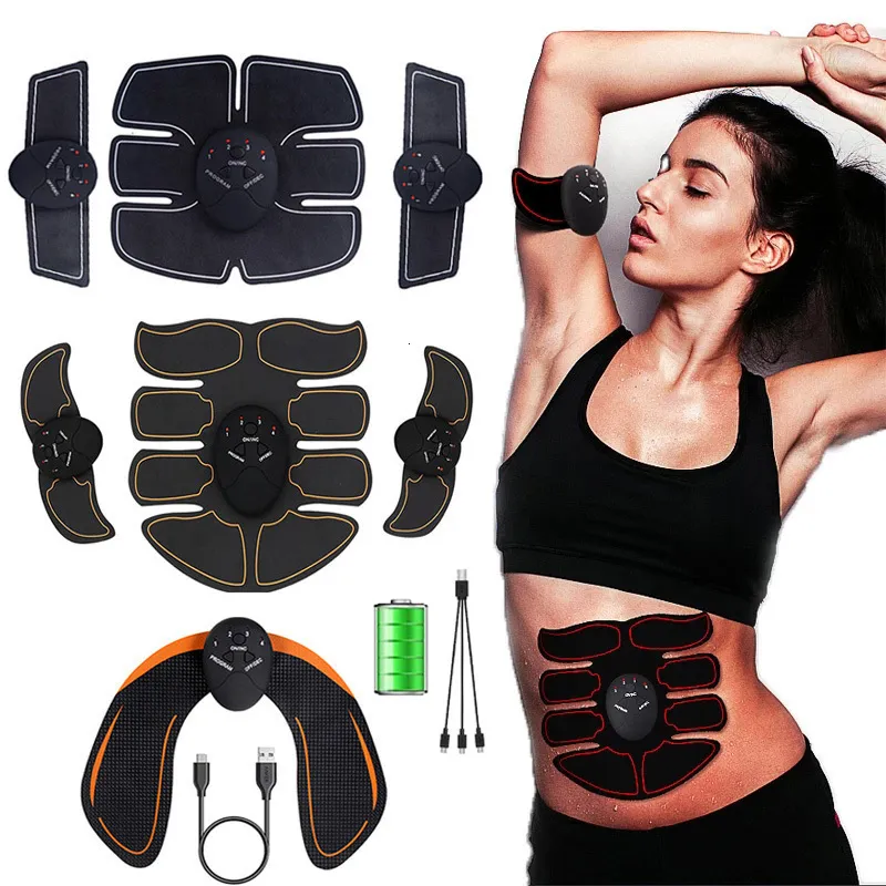 Core Abdominal Trainers EMS Muscle Stimulation USB Charge Hip Trainer Buttock Lifting ABS Body Slimming Home Fitness Drop 230614