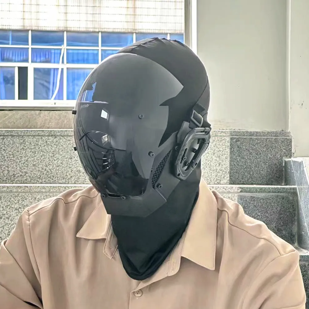 cyber motorcycle helmet accessories Cyberpunk Dystopian  Techwear Cyberpunk Mask Classic Cyberpunk Helmet