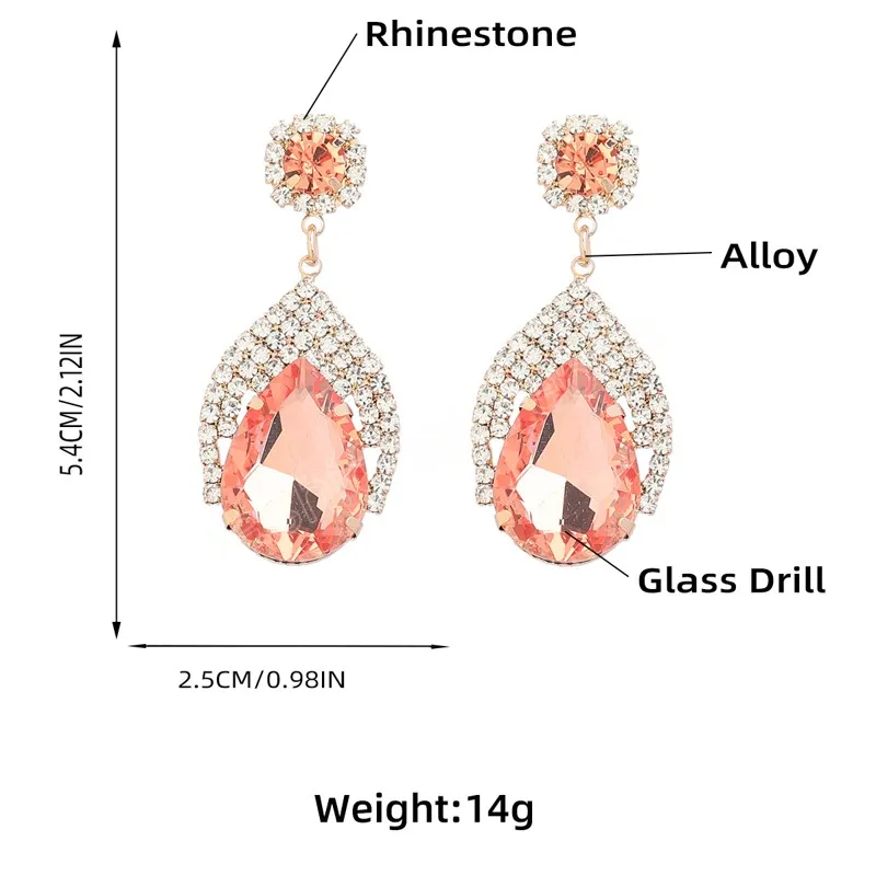 Trend metalowy szklany dhineston geometryczne nurki kolczyki domowe proste biżuteria kolczyki damskie