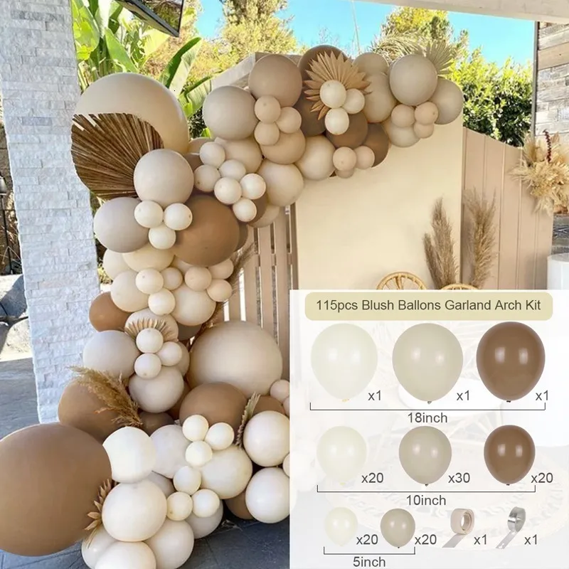 K Di Arco Di Ghirlanda Di Palloncini Marrone Caffè Baby Shower, Decorazioni Feste Di 1 ° Compleanno 2024 Tema Orsacchiotto Palloncini In Lattice Da 7,35 € | DHgate