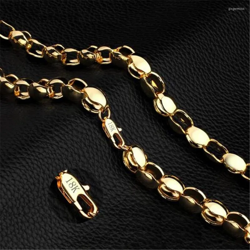 Kettingen Gouden 18 K Collier 20 Inch Mannen Persoonlijkheid Sfeer Eenvoudig 50CM