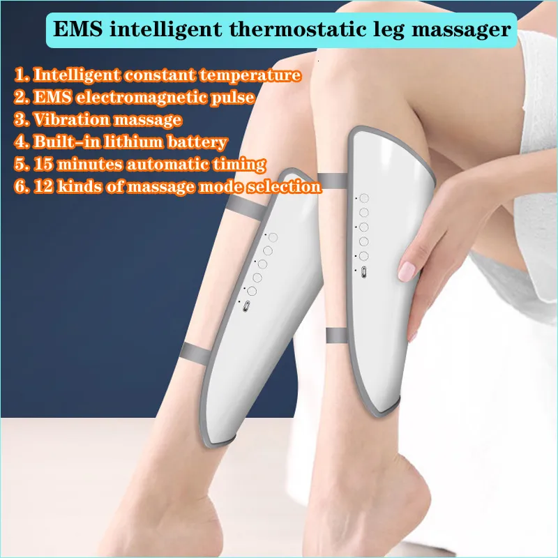 Been Massagers Elektrisch EMS Been Massager Kalf Cellulite Verwijdering Vormgeven Constante Temperatuur Comprimeren Vibratie Massage Tens Leg Beauty 230614