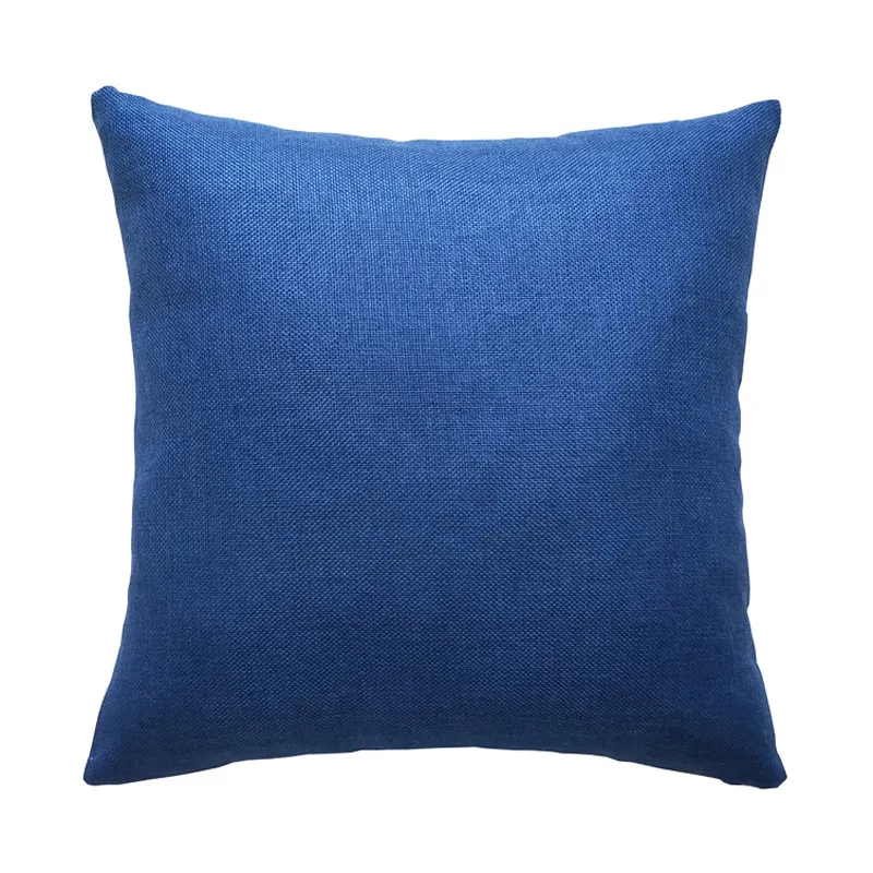 Solid Color Burlap Pillow Case Plain Covers Cushion Cover Shams Linen Square Throw Pudowcases Cushion Covers för bänk soffa