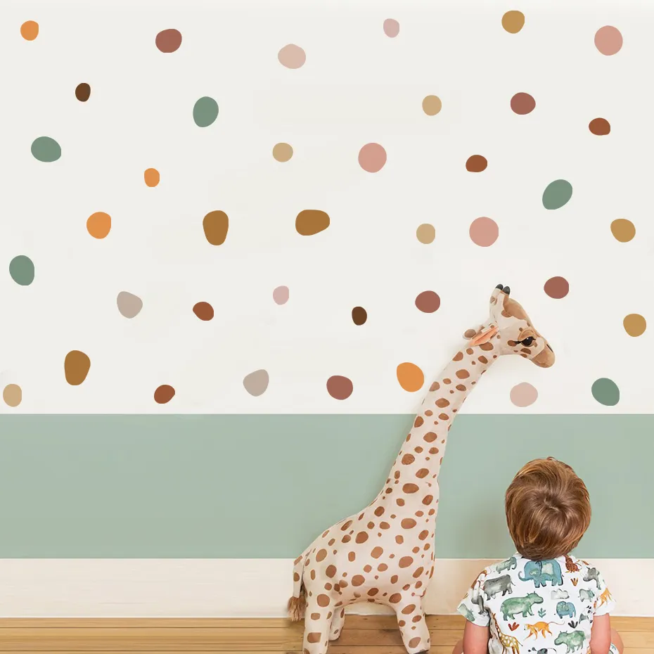 Boho Irregolare Polka Dot Nursery Wall Stickers Simple Peel Stick Vinyl Childers Adesivo Baby Kids Room Sala giochi Home Decor