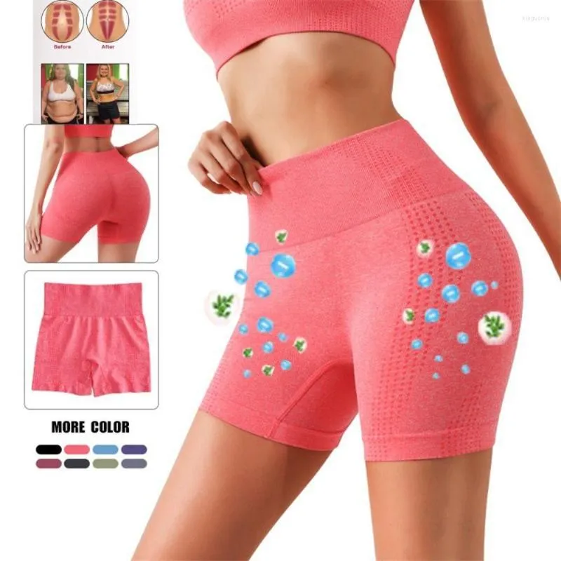 Women's Shapers Solid Color Tummy Control BuLifting Shorts Ion Shaping Tourmaline Slimming Fiber Restoration Shaper