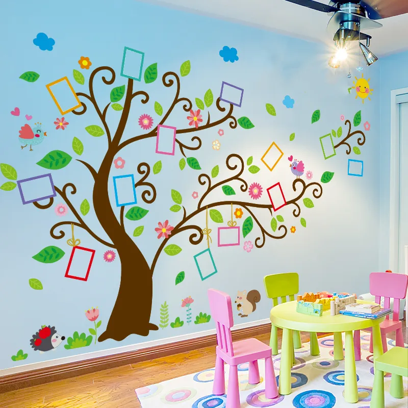 Family Tree Wall Stickers Vinyl DIY Photo Frame Wall Decals for Kids Rooms Baby Bedroom Kindergarten Nursery Home Decoration