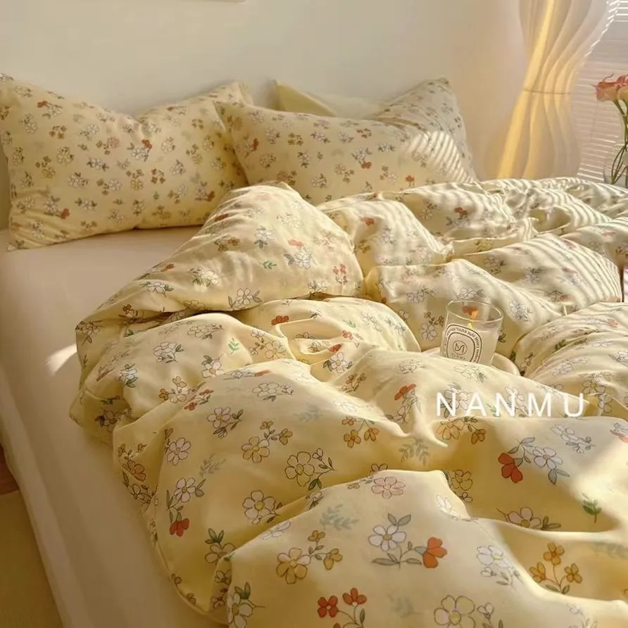 品揃え豊富で Cherry INS Korean Cute Cover Duvet White Simple Sets Bedding 果物
