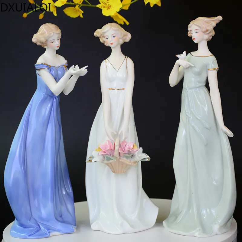 Obiekty dekoracyjne figurki dxuialoi europejskie kreatywne rzemiosło ceramiczne postać rzeźbia dekoracja salonu prezent ślubny dom 230615