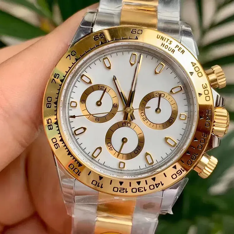 Erkek İzle Otomatik Mekanik Gün Tarihi İzler 40mm Erkekler Bilek saati Paslanmaz Çelik Kılıf Su geçirmez Moda Kuşkeri Montre De Luxe Altın Kol saatleri