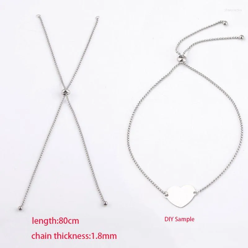 Chains Y55F Stainless Steel DIY Adjustable Necklace Sliding Extender Chain Jewelry Making