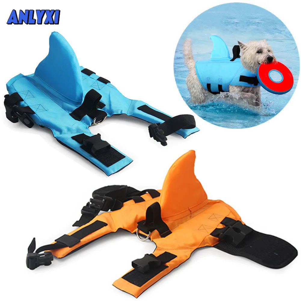 Vêtements pour chiens gilet de natation avec ailerons de requin vêtements de sécurité d'été pour animaux de compagnie gilet de sauvetage pour chien 230616