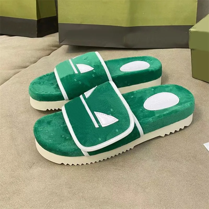 Designer Shoes Clover Thick Bottom Shoes  Casual Beach Slippers Luxury Suede Slippers Fashion Sandals