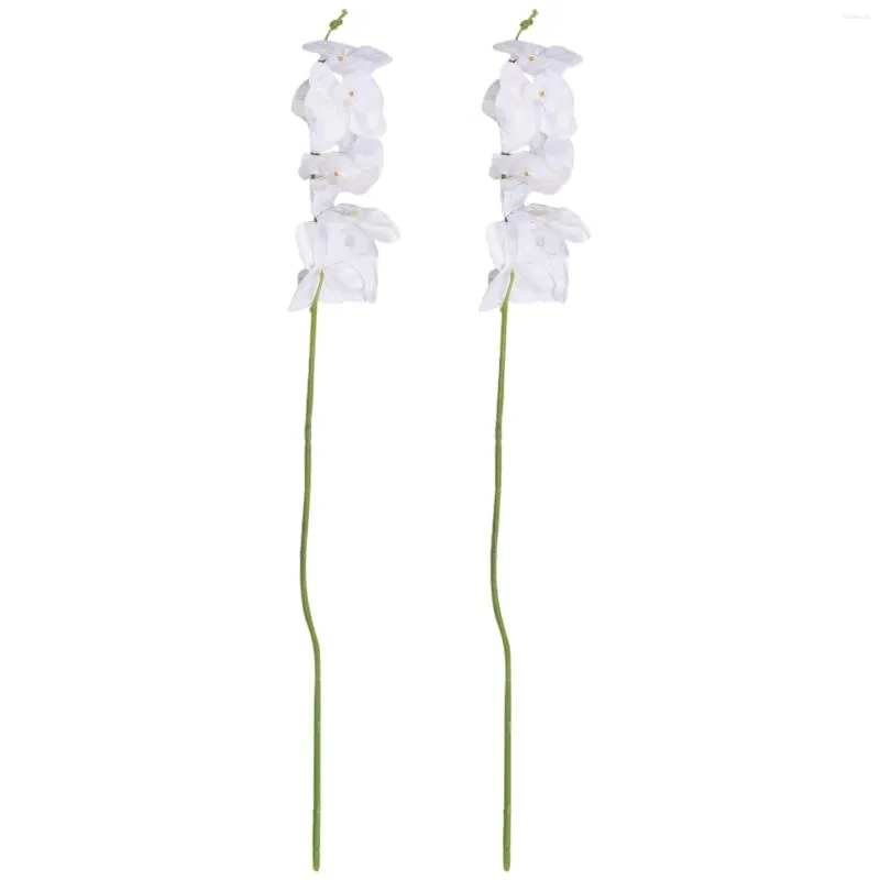 Kwiaty dekoracyjne 2pcs 38 cali sztuczny prawdziwy kontakt Orchids 9heads phalaenopsis łodygi do majsterkowiczów