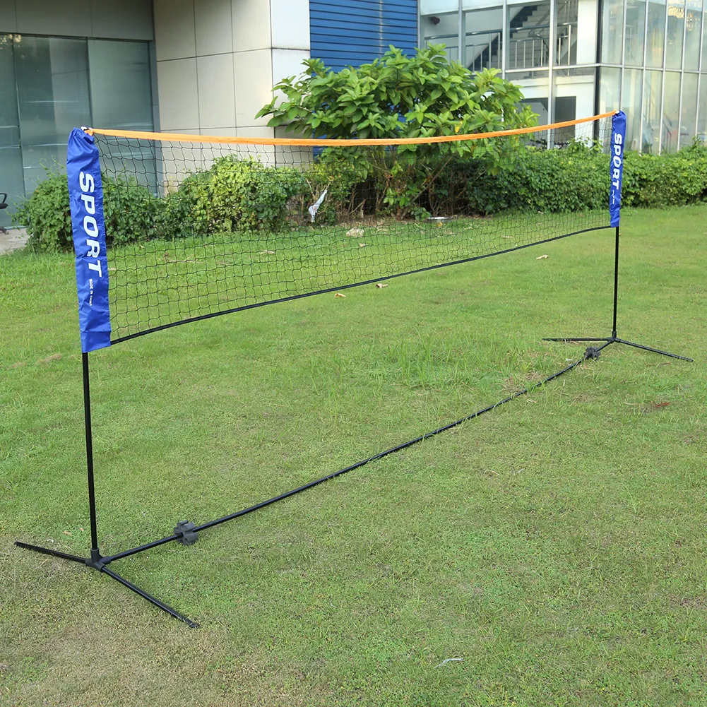 Filet Sport Multifonction FBSPORT 3-6m - Badminton, Volley, Tennis - Hauteur Réglable - Portable