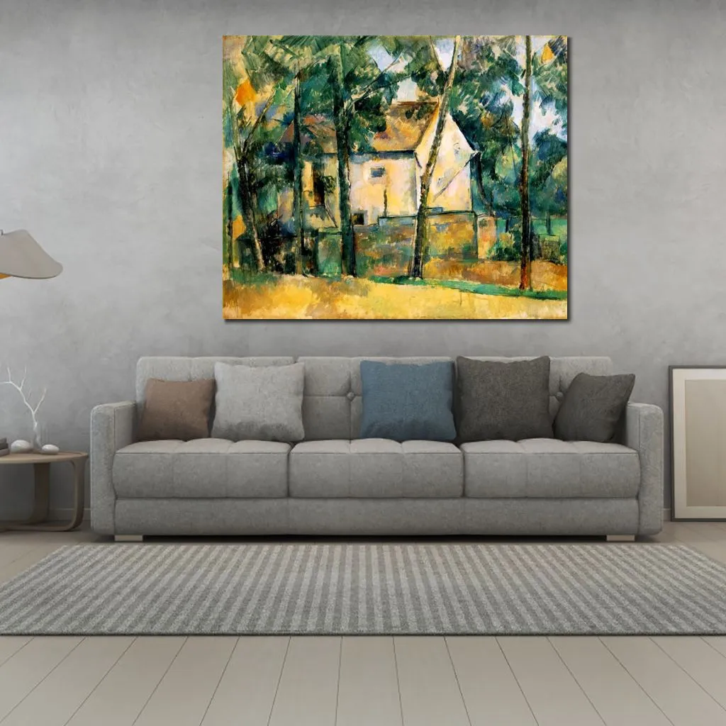 Still Life Canvas Art House and Trees 1894 Paul Cezanne Painting Hand Painted Contemporary Decor