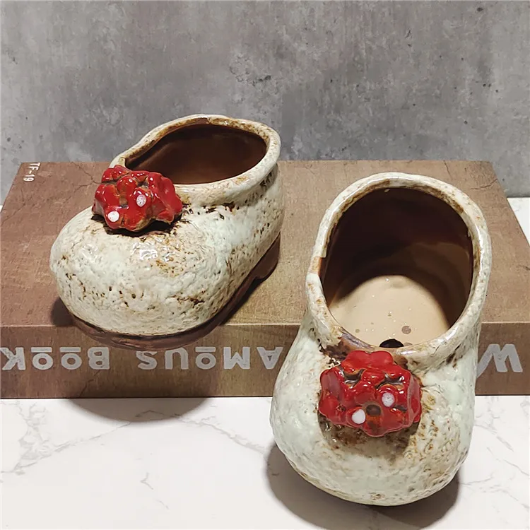 Cute Little Shoes Ceramic Miniature Vases Set Of 2 For Home Cute Little Shoes Ceramic Miniature Vases Set Of 2 For Home
