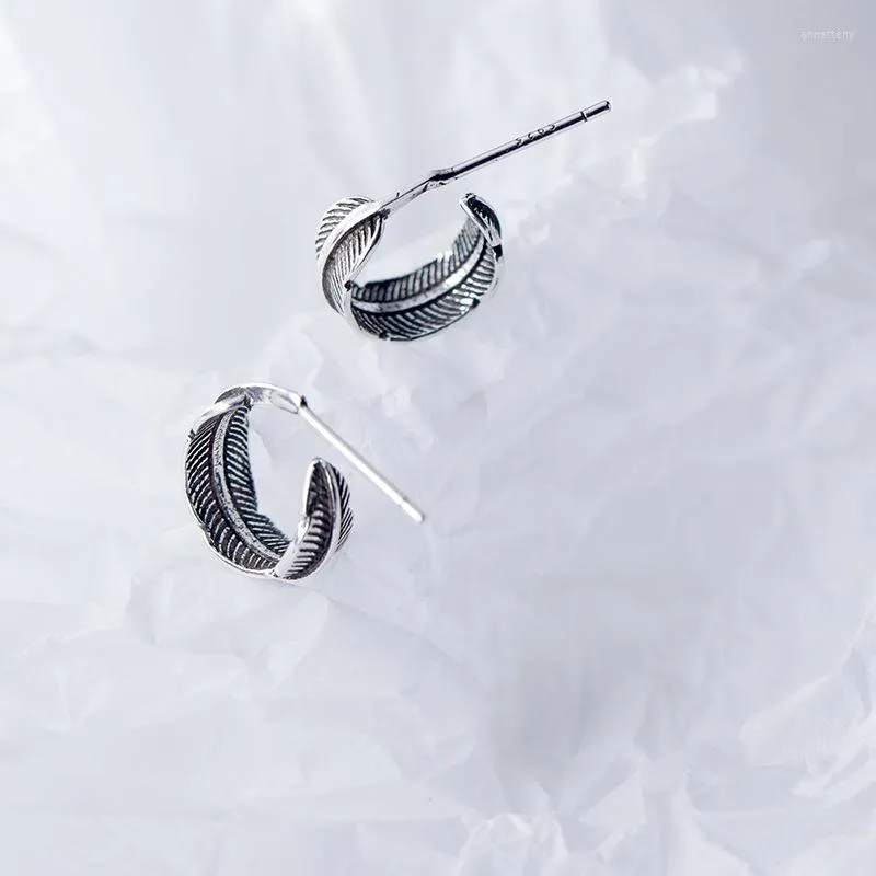 Brincos de prata esterlina 925 design vintage penas bonitos para mulheres 2023 joias elegantes Boucle D'oreille Pendientes