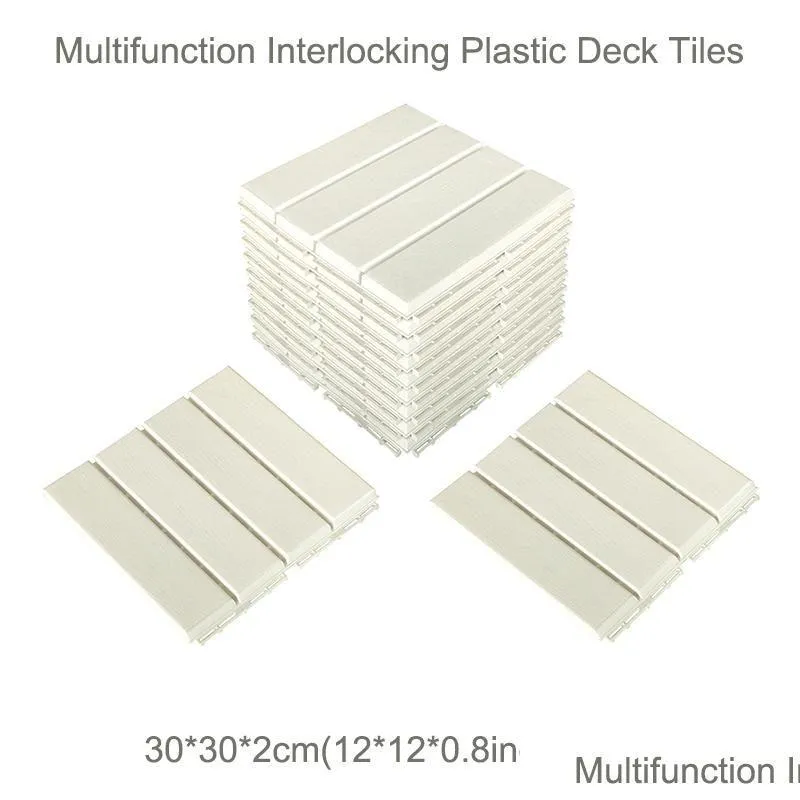 Tapetes 12X12Plastic Interlocking Flooring Tiles Deck 4Slats Straight Pattern For Pátio Varanda Alpendre Backyardcarpets Drop Delivery Dhj0L