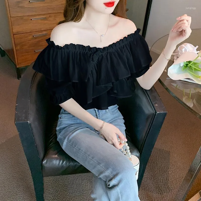 Criss cross discount off shoulder top