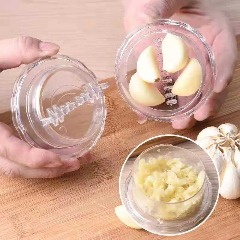 Novo criativo moedor de alho rotativo caixa de torção de alho espremedor de alho manual de plástico espremedor de alho para cozinha aparelhos para prensar alho