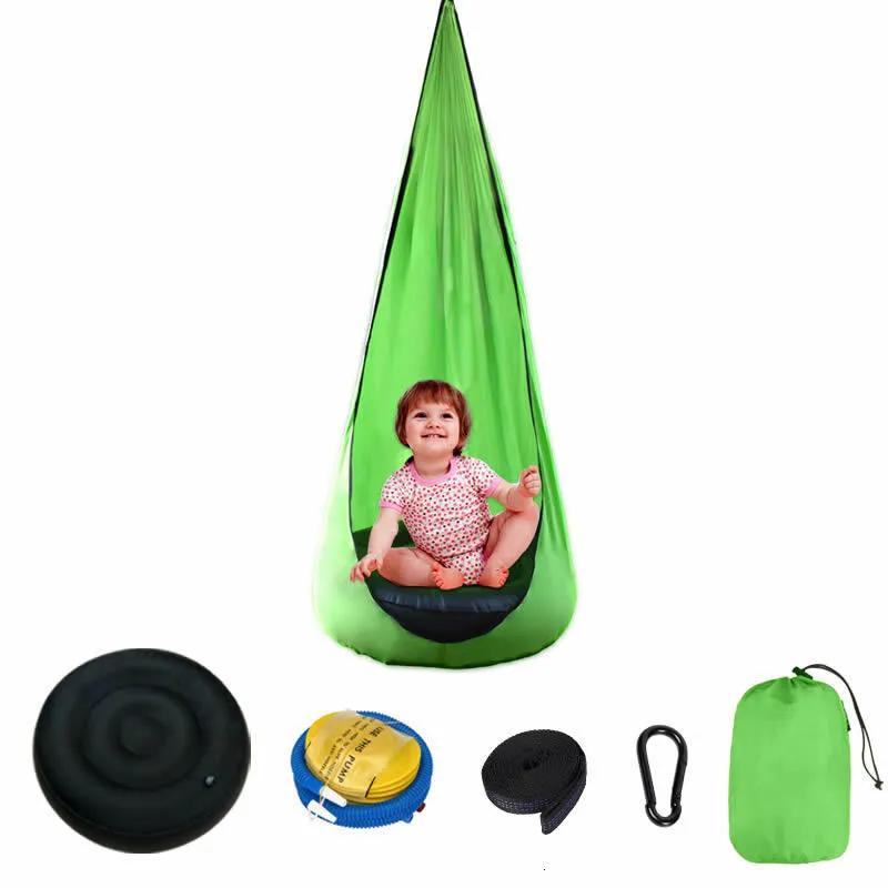 Other Sporting Goods Children Swing Chair Pod Courtyard Air Cushion Hammock Indoor Outdoor Hanging Swivel Comfortable Nylon Fabric 230615