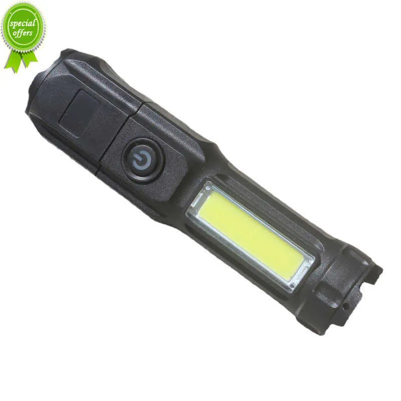 Nieuwe multifunctionele heldere LED-zaklamp 4 instelbare modi USB Oplaadbaar Sterk scherpstellicht Flitslicht Zoomkrachten Zaklamp