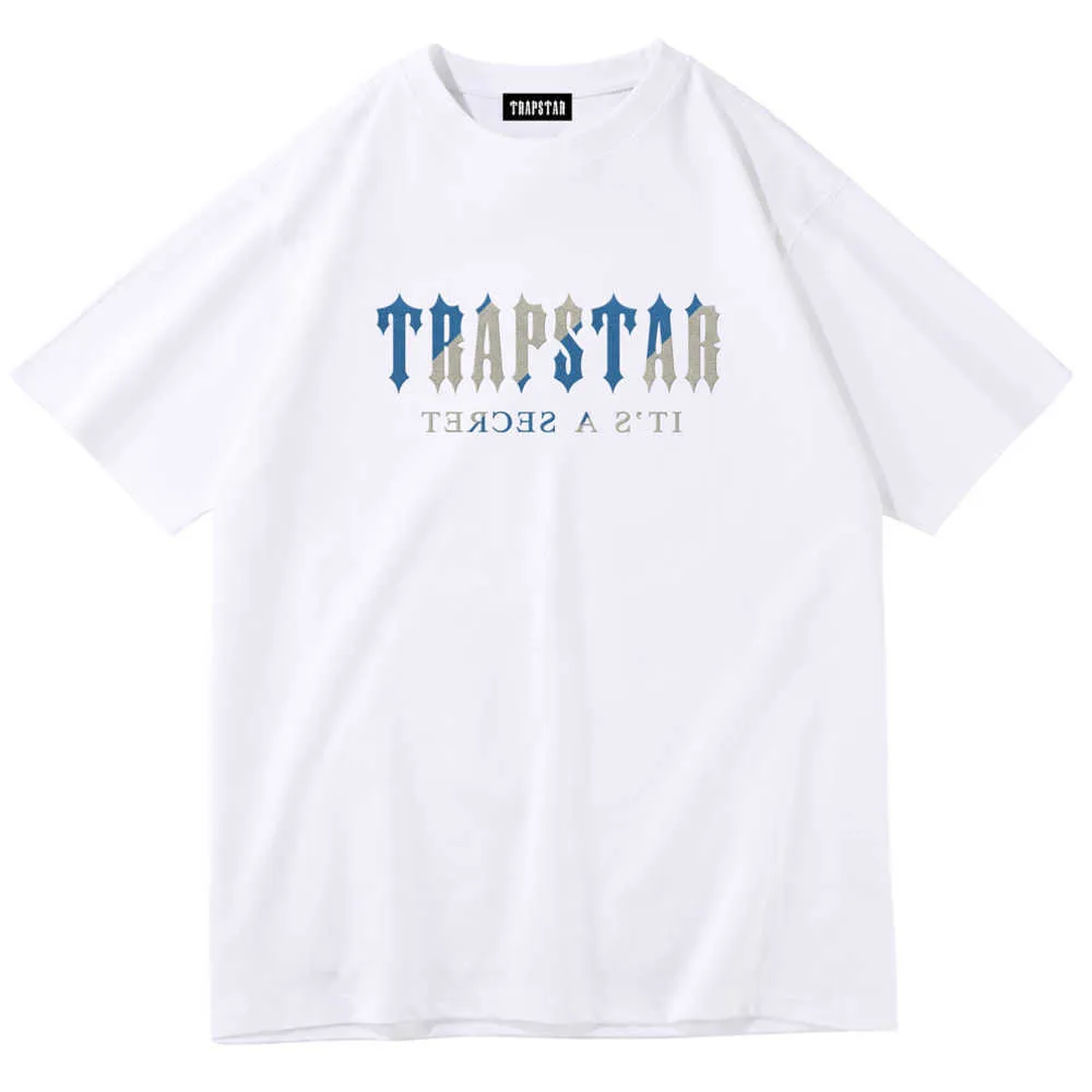 Men's t-shirts trapstar t shirt designer shirts print letter luxury black and white grey rainbow color summer sports fashion cotton cord top short Tidal flow design