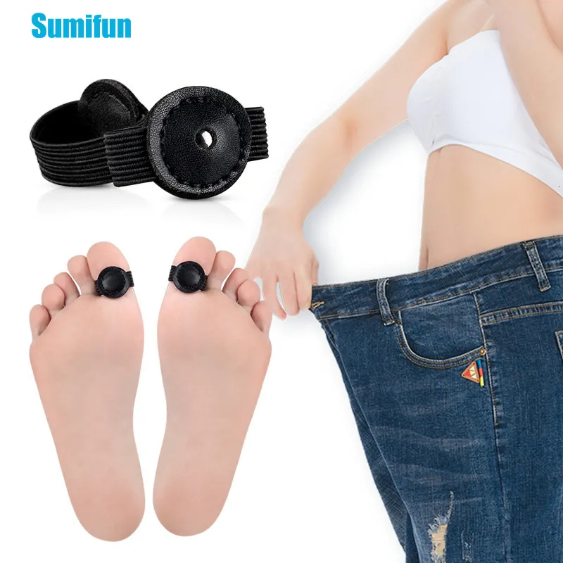 Foot Treatment 2Pair Silicone Massage Magnetic Toe Ring Fat Burning Slimming Women for Weight Lose Fast Body Face Care Anti Cellulite Tool 230615