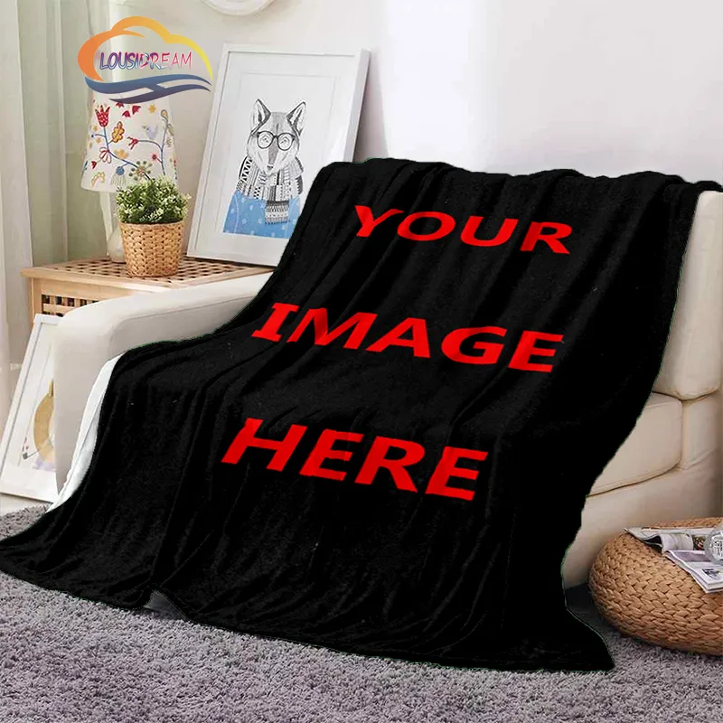 Blankets DIY Pictures Custom blanket Fashion Flannel Blanket children Christmas gift and Birthday Warm soft sofa bed 230615