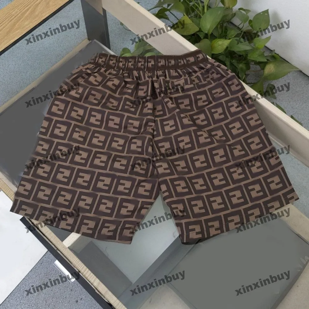 xinxinbuy män kvinnor designer shorts byxa dubbel bokstav tryckmönster roma vår sommar vit svart khaki brun s-3xl