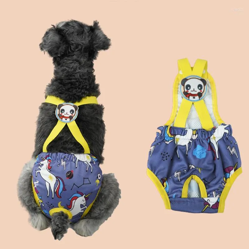 Roupas para cães com estampa de desenho animado Shorts femininos para cachorros Calças fisiológicas Fraldas Roupa íntima para animais de estimação Cuecas para cães pequenos e médios para meninas Schnauzer