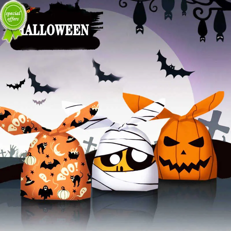 Nieuwe Happy Halloween Candy Gift Bag Schattig Konijn Oor Handtas Koekjes Snack Bakken Verpakking Zakken Halloween Party Decoratie Benodigdheden