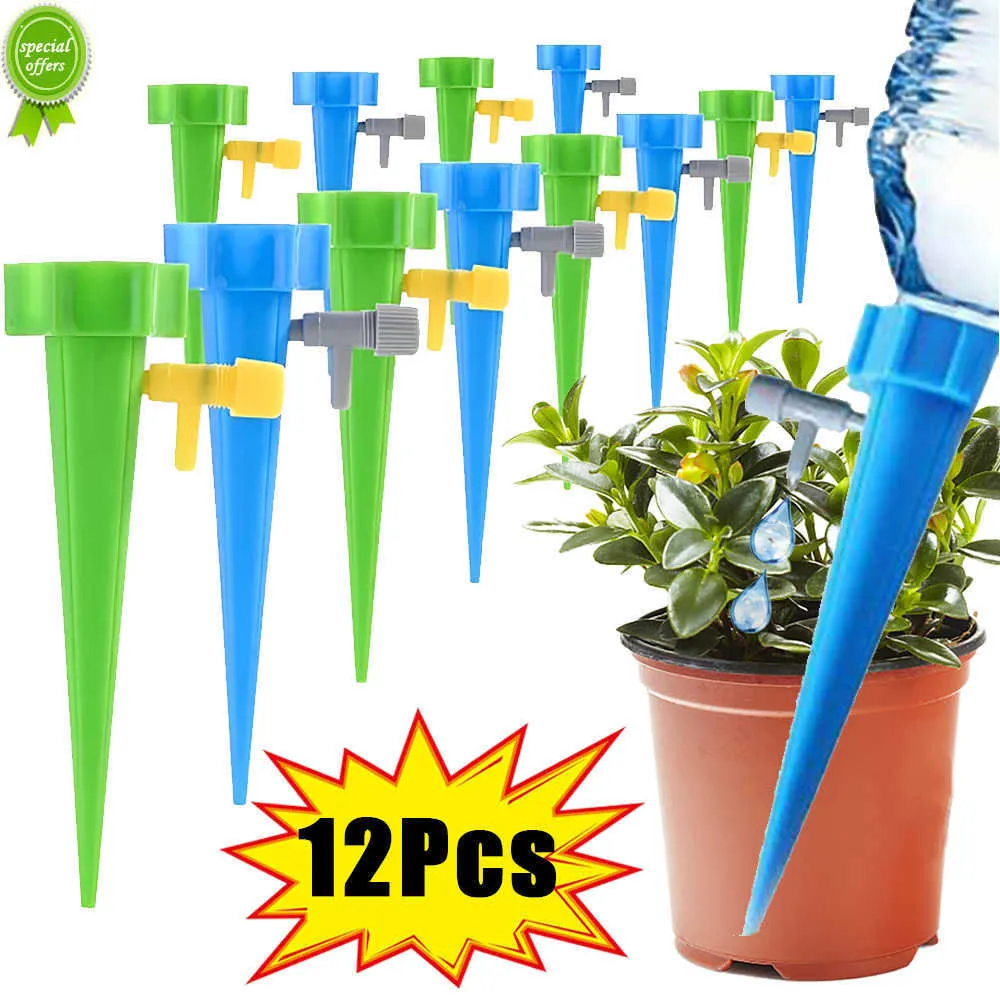 New 12/1Pcs Self-Watering Kits Automatic Watering Device For Flower Plants Adjustable Drip Irrigation For Garden Watering Supplies