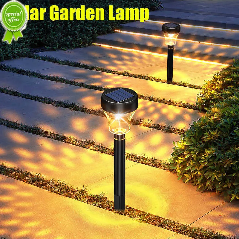 Ny LED Solar Light Outdoor Garden Solar Powered Landscape Lamp för uteplats staketväg gräsmattan dekoration Vattentät trädgårdsbelysning