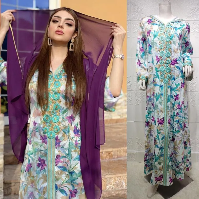 Etniska kläder marockanska abaya dubai kaftan turkiska kaftan kvinnor huva lång maxi klänning muslimsk jalabiya islamisk arabisk mantel klänning