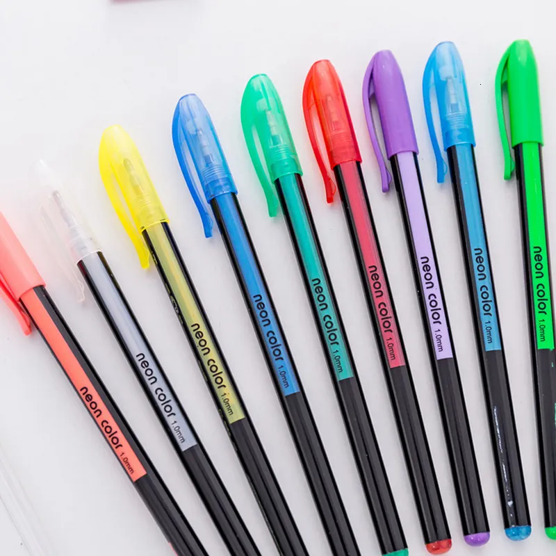 Flipkart.com | Craftwings Neon Gel Pen Set of 12 Glitter Gel Pen for  Sketching, Drawing Purpose Fine Tip Nib Sketch Pens -