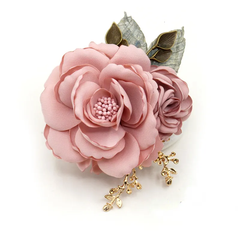 Pins Brooches High-quality Fabric Flower Brooch Pins Korean Fashion Handmade Cloth Art Corsage Wedding Jewelry Brooches for Women Accessories 230615