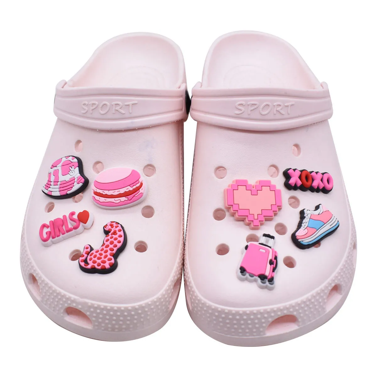 Hot Sales PVC Cute Pink Girls Shoe Charms Accessories For Croc Wristband  Decorations Soccer Buckle Girls Women Party Gifts From Leon102, $7.04