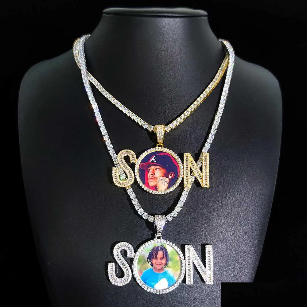 Anhänger Halsketten Benutzerdefinierte Hip Hop Son Po Personalisierte Memorial Geschenk Drop Lieferung Schmuck Anhänger Dhu7Z