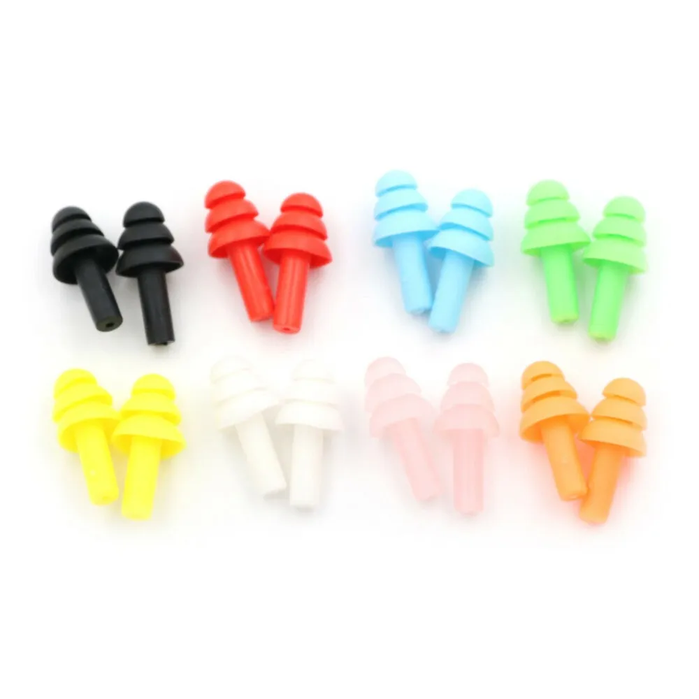 Bouchons d'oreille en silicone Nageurs Bouchons d'oreille souples et flexibles pour voyager dormir réduire le bruit Bouchon d'oreille 8 couleurs DHL