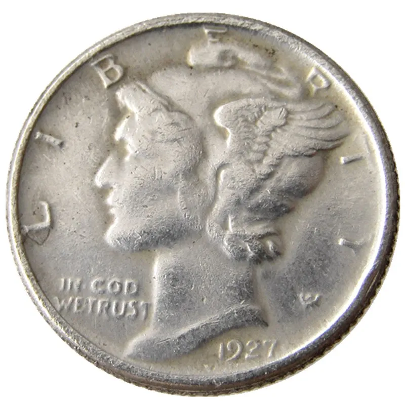 US 1927 P/D/S Mercury Dime versilberte Kopiermünzen