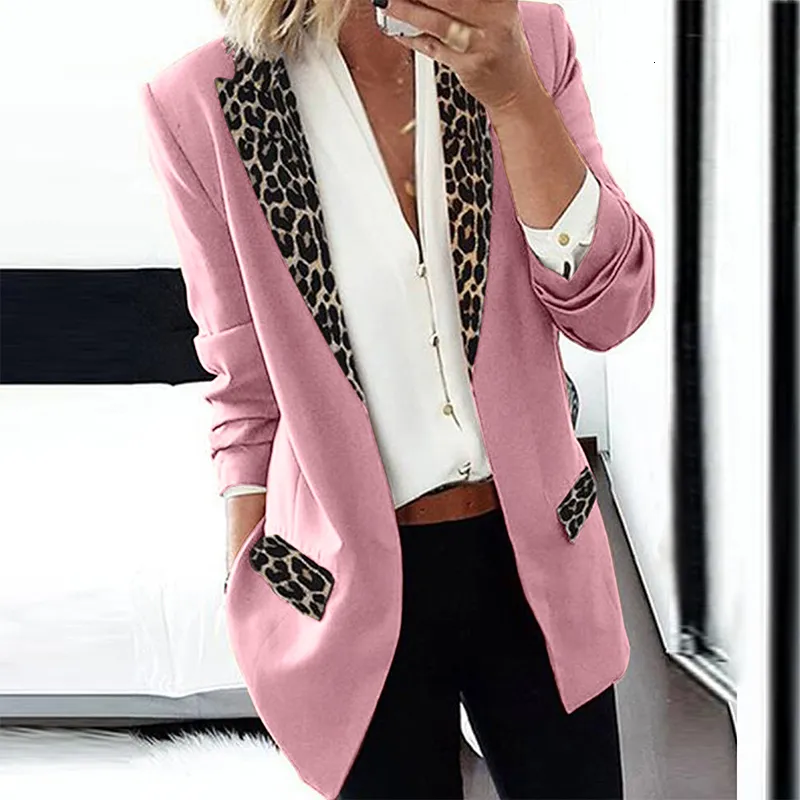 Women's Suits Blazers Fashion Trend Women Lapel Leopard Print Long Sleeves Suit Jacket Elegant Fall Winter Office Lady Cardigan Coat Casual Streetwear 230615