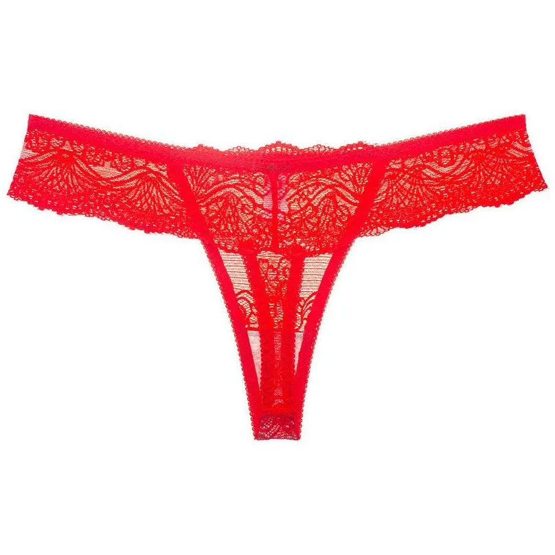 Women'S G-Strings Sexy Low Waist G String Lace Panties Briefs See Through Woman Underwears Panty Lingerie Thongs Women Clothing Drop Dhnux