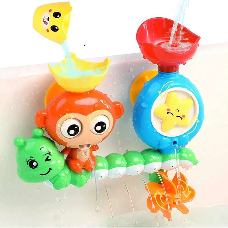 Jouets de bain bébé douche soleil tasse piste jeu d'eau salle de bain pour enfants singe douche jouet cadeau d'anniversaire pour enfants 230615