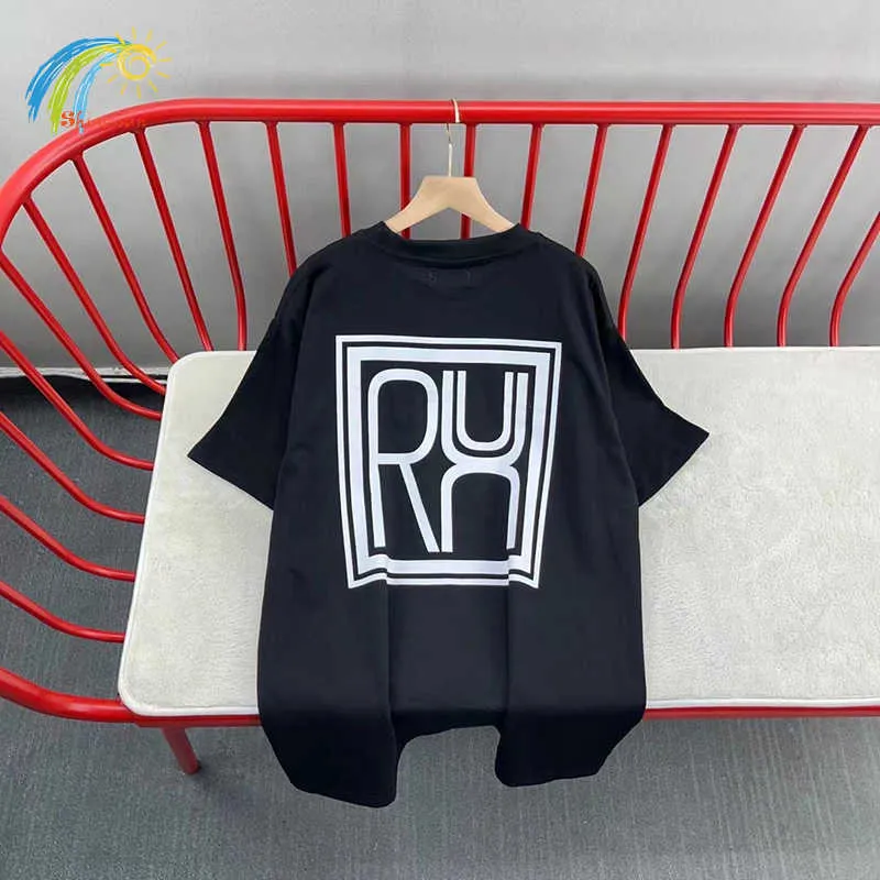 Rhude Herr T-shirts Summer Spring Fashion Streetwear Swallow Print T Shirts Men Women Cotton Apricot Black White Tee 511