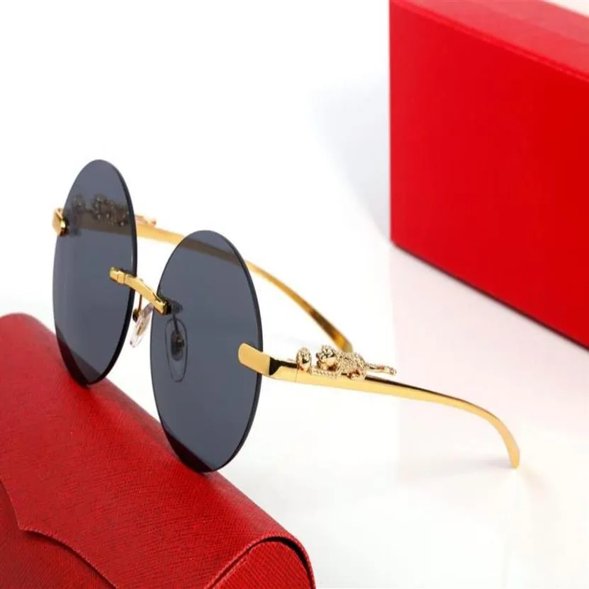 Zwart Grijs Heren Zonnebril 54 mm Unisex Designer Ronde zonnebril Luxe spiegel Zonnebril Modemerk voor man vrouw lentes met 258l